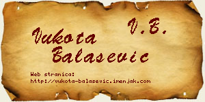 Vukota Balašević vizit kartica